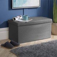SPETLEK Fabric Solid Storage Furniture Box Rectangle in Grey | Size: Large