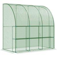 Kelvenix Wall Greenhouse with Zipped Windows Roll Up Door PE Cover in Green | Size: 300 cm x 160 cm