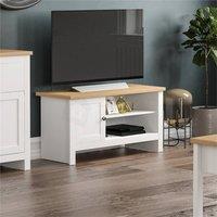 SPETLEK TV Cabinet Stand Unit Sideboard 1 Door, White Oak | Size: 0.6m2