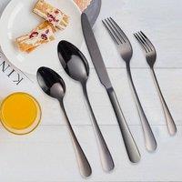 SPETLEK 30Pcs Cutlery Dinner Set Stainless Steel Metal Black | Size: 0.6m2