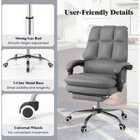 EONLION Ergonomic Office Chair PU Leather in Grey | Size: 100 cm