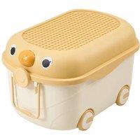 KORVIXA YELLOW Toy Chest Box Large Plastic Storage Box Lid | Size: 0.6m2