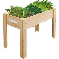 Nordara 47x30x22in Raised Wood Planter w/ Legs & Hooks in Natural