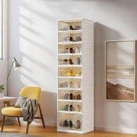 Nordara 9-Tier Foldable Shoe Rack Shoe Shelf in Clear