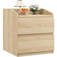 Nordara 2-Drawer Nightstand Bedroom Storage in Beige