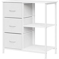 Nordara 3-Drawer File Cabinet w/ Shelf Office Storage in White