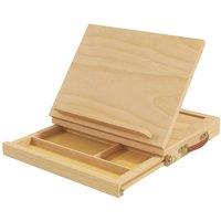 Kelvenix Portable Folding Wooden Table Easel Box Beechwood Sketchbox Easel in Light Brown | Size: 1000mm
