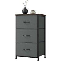 Havendro 3-Drawer Dresser with Fabric Bins in Grey