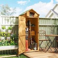SPETLEK Garden Storage Shed 3 Shelves Tool House Brown | Size: 0.6m2