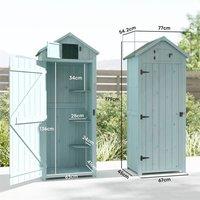 SPETLEK Garden Storage Shed 3 Shelves Tool House Blue | Size: 0.6m2