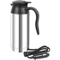 FLAVORA 12V Portable Car Electric Kettle 750ml Stainless Steel in Silver | Size: 0.6m2