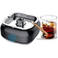 FLAVORA Smoke Filtering Air Purifier Ashtray in Black | Size: 0.6m2