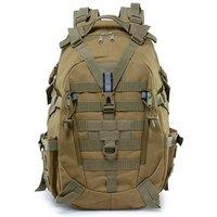 FLAVORA Khaki 40L Tactical Molle Outdoor Travel Backpack in Brown | Size: 0.6m2