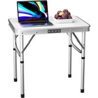 EONLION Side Table Small Folding Coffee Table in White | Size: 100 cm