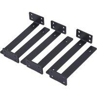 EONLION 10 inch (25cm) 6x Floating Shelf Brackets in Black | Size: 1000mm 2000mm