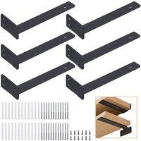 EONLION 12 inch (30cm) 6x Floating Shelf Brackets in Black | Size: 1000mm 2000mm