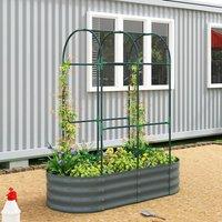 EONLION 4 x 2 x 4.6ft Galvanised Raised Garden Bed in Grey | Size: 100g