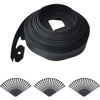 Havendro Flexible Lawn Edging with Securing Pegs Border in Black