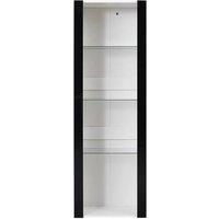 FORGEVIO White Matt Black High Gloss Display Cabinet RGB LED 3 Glass Shelves