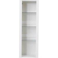 FORGEVIO White Matt White High Gloss Display Cabinet RGB LED 3 Glass Shelves