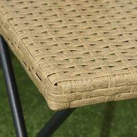 FORGEVIO Natural Foldable Square Rattan Outdoor Coffee Table Balcony Bistro