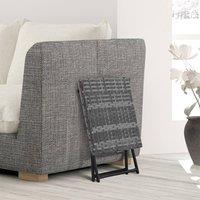 FORGEVIO Grey Foldable Square Rattan Outdoor Coffee Table Balcony Bistro