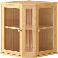 Kelvenix 2-Tier Bamboo Bread Box Acrylic Door in Brown | Size: 0.6m2