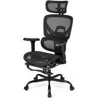 Kelvenix Comfy Executive Computer Chair with Footrest in Black | Size: 0.6m2