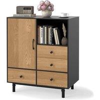 Kelvenix Kitchen Buffet Sideboard Mid Century Storage Cabinet in Brown
