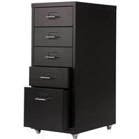 FORGEVIO Office Metal Filing Cabinet Cupboard Drawer Unit in Black