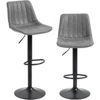 ERGOVEXA Comfy Leathaire Tub Bar Stools, Set of 2 - Grey