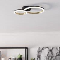 Eglo Calliera Black & Brass Steel LED Circle Modern Ceiling Light