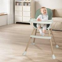Dekko Baby High Chair Safe Feeding 6-In-1 Removable Seat Tray Adjustable in Green