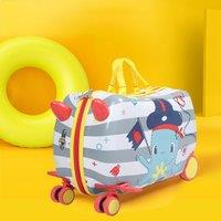 Dekko 17 Inch Kid Ride On Luggage Children Suitcase with Travel Scooter Seat