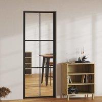 Berkfield Home Interior Door ESG Glass & Aluminium 76x201.5 cm Black
