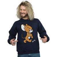 Tom & Jerry Men's Angry Mouse Cotton Sweatshirt in Navy | Size: Large