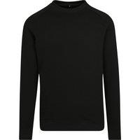 Build Your Brand Men's Raglan-Sleeved Crew Neck Sweat in Black | Size: Large