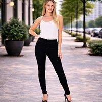 Smart Living Women's Skinny Fit Denim Jeans Jeggings Pull On Casual with Pockets in Black | Size: 10