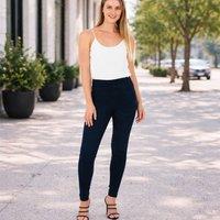 Smart Living Women's Skinny Fit Denim Jeggings with Pockets - Classic Casual Trousers in Dark Blue | Size: 14