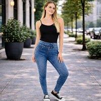 Smart Living Women's Skinny Fit Denim Jeans Jeggings Pull On Casual with Pockets in Blue | Size: 16