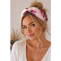 Lovii Women's 2 Pack Luxury Floral Satin Headbands for Women in Pink