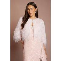 Coast Women's Fringe Jacket in Blush | Size: 12