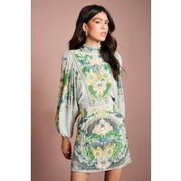 Coast Women's Muse Long Sleeve Batwing Embellished Mini Dress in Sage | Size: 10