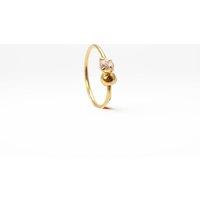 Raina Jewels Women's 22ct Gold Tiny Cubic Zirconia Nose Ring Hoop Huggie 8.8mm in Yellow