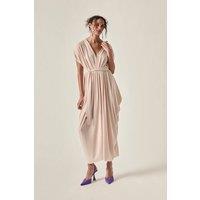 James Lakeland Women's Taupe Draped Midi Dress | Size: 18