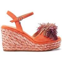 Moda In Pelle Women's 'Marco' Alcantara Heeled Sandals in Orange | Size: 6
