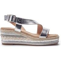 Moda In Pelle Women's 'Poseo' Alcantara Heeled Sandals in Silver | Size: 4