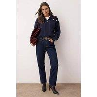 WOVCOR Women's Cable Knit Wide Fit Sweater with Turn-Down Collar in Navy | Size: XS
