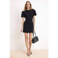 WOVCOR Women's Pocket Detail Short Sleeve Mini Dress in Black | Size: 6
