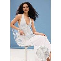 WOVCOR Women's Striped Halterneck Peplum Woven Top | Size: 6